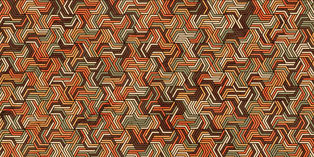 Geometric pattern with stripes wavy lines orange background Free Vector