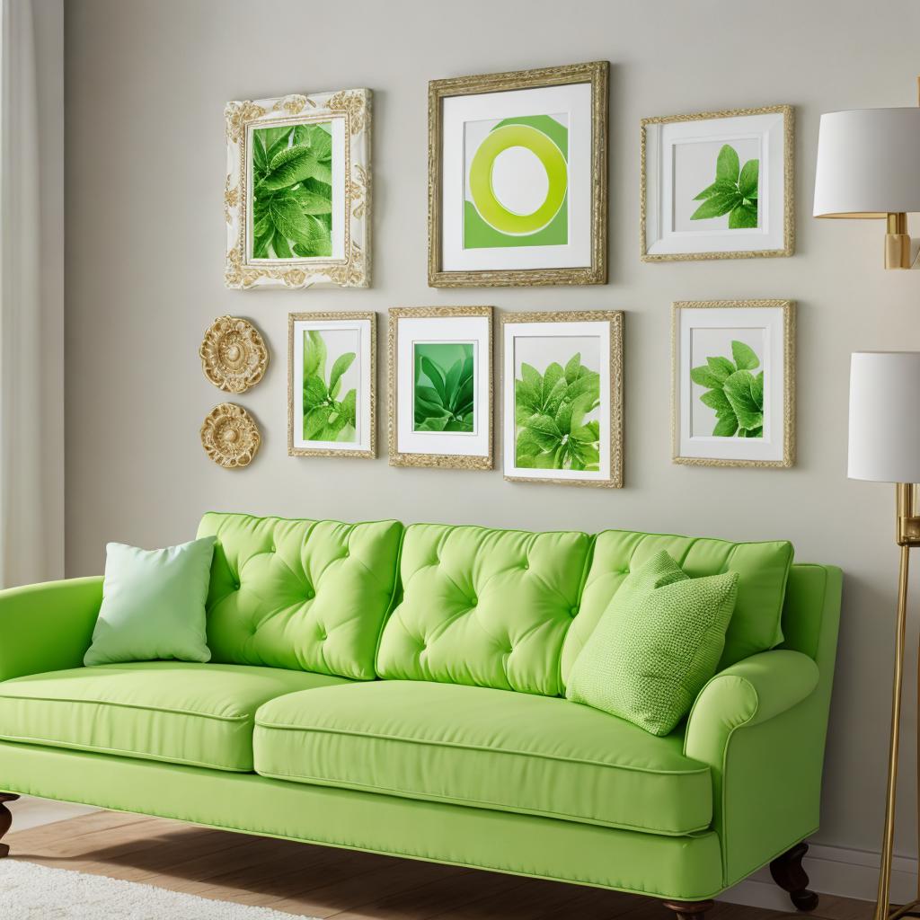 Rococo lime green canvas by @ai_generated