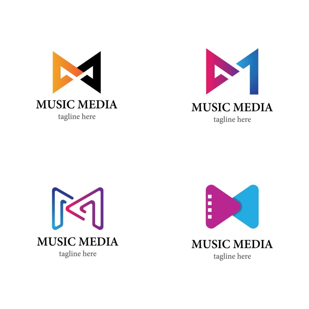 Music logo icon set Stock Free