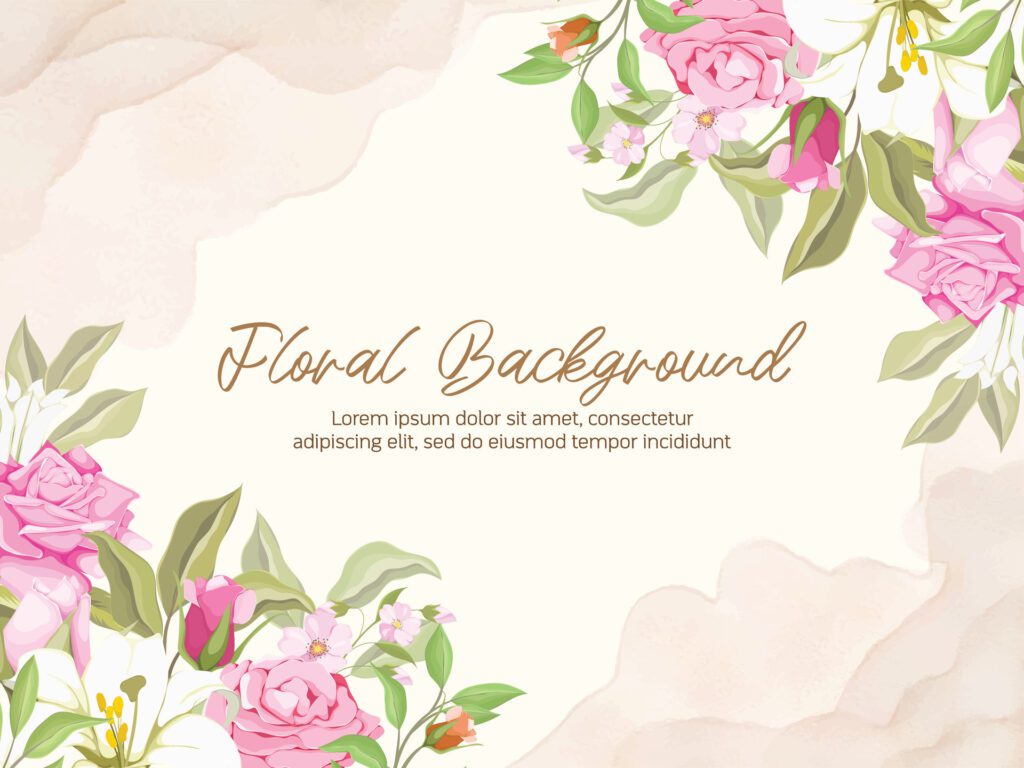 Floral Wedding Background Template Free Vector