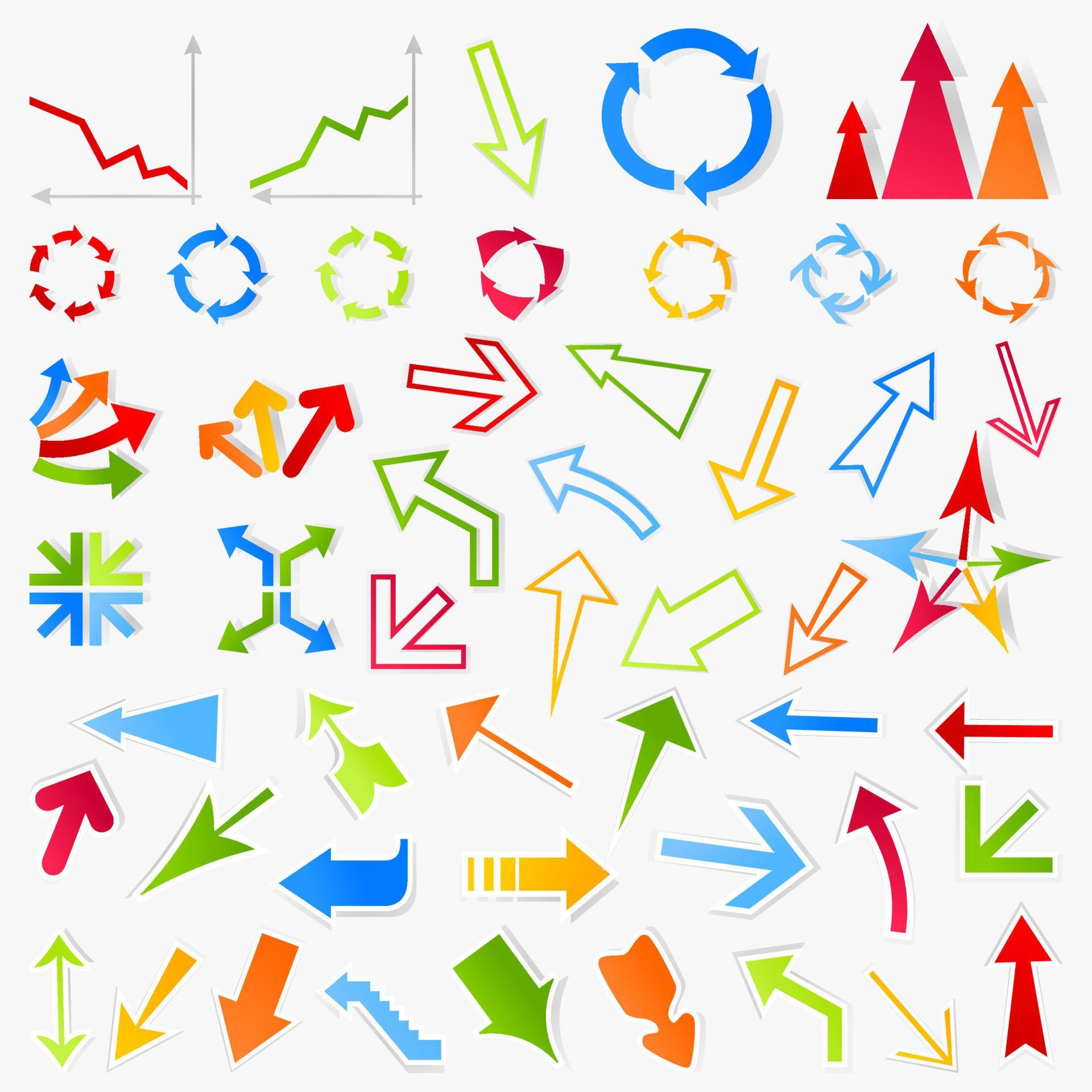 Collection of arrows for web design. A vector illustration Stock Free and Free SVG