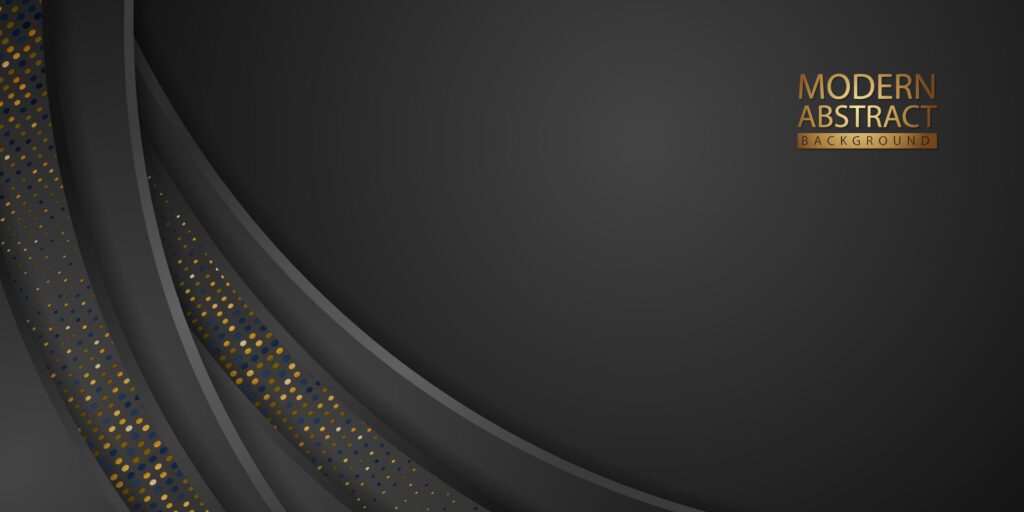 Abstract background with glitter and golden lines glowing dots golden combinations. Free Vector