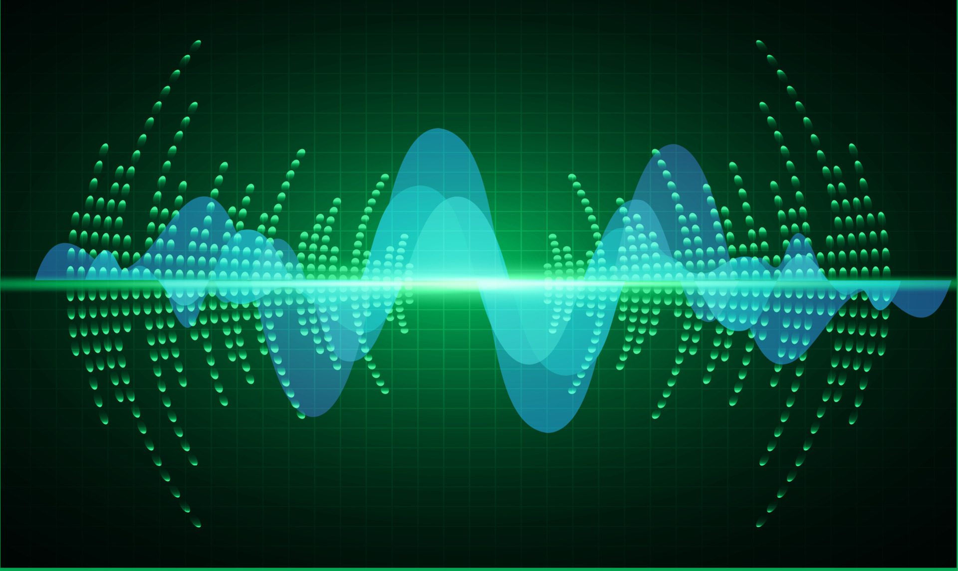 Sound waves oscillating dark light Free Vector