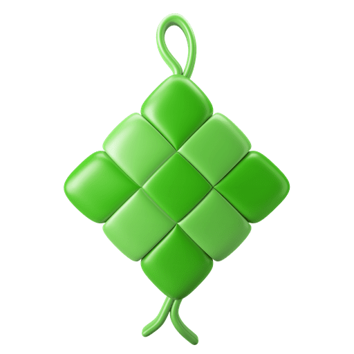 Ketupat, eid, food 3D illustration