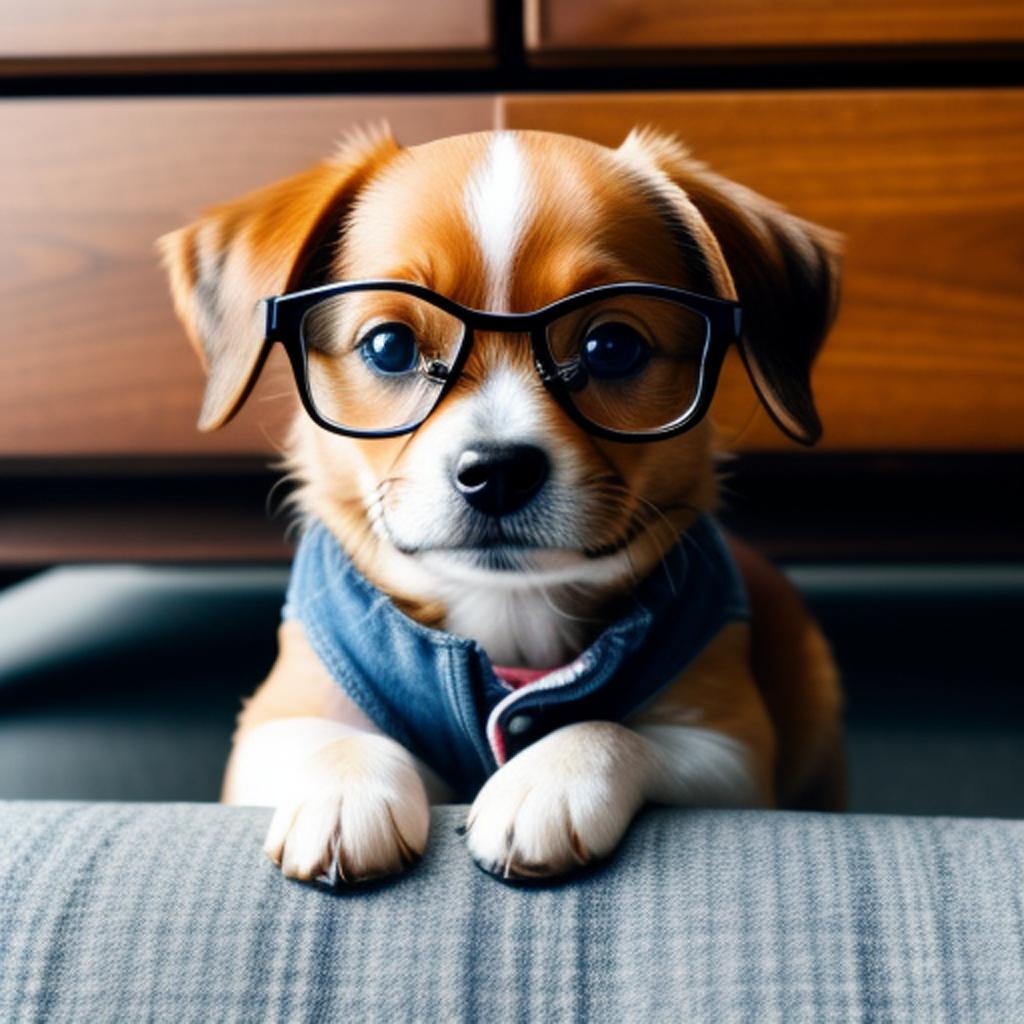 Un perrito con lentes by @ai_generated