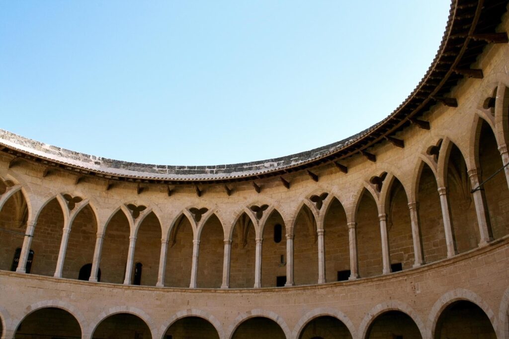 Arches of castle with columns Stock Free