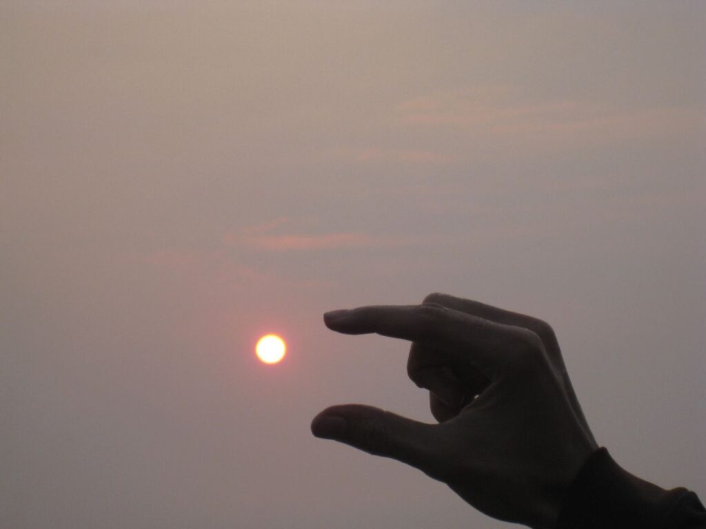 Sun Within Fingers Hands Stock Free