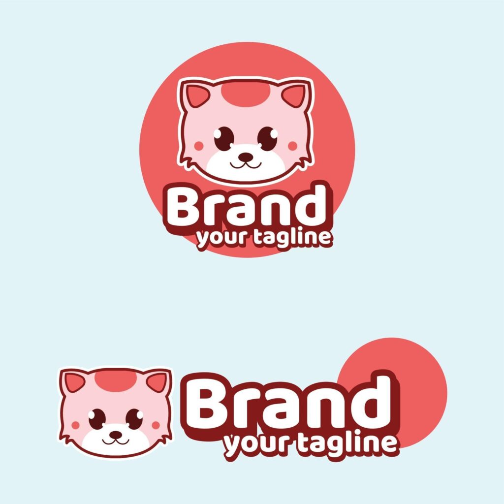 Cat Cute Brand Logo Mascots modern Stock Free