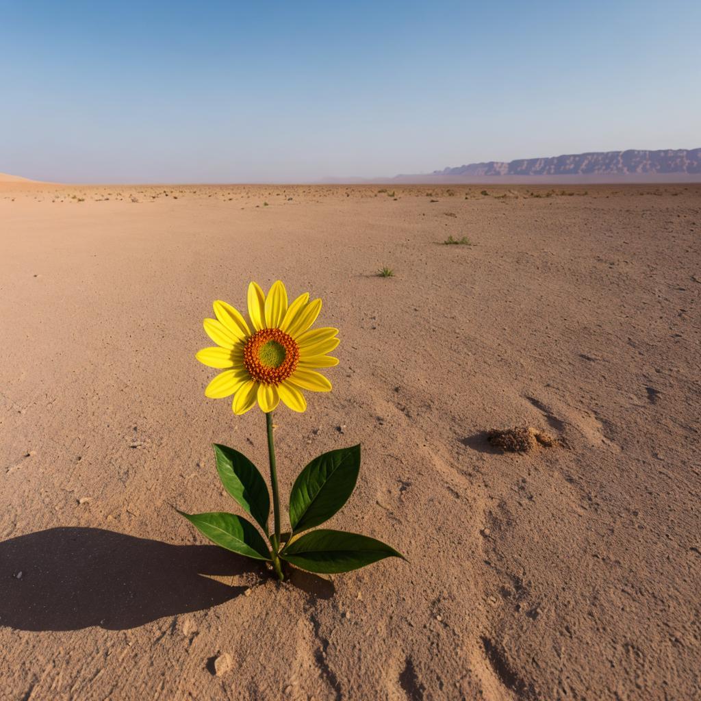 A lone flower growing by @ai_generated