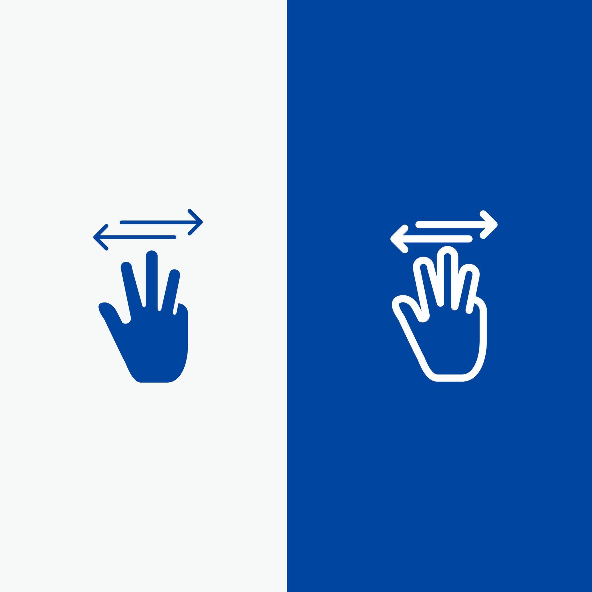 Hand Hand Cursor Up Left Right Line and Glyph Solid icon Blue banner Line and Glyph Solid icon Blue banner Stock Free