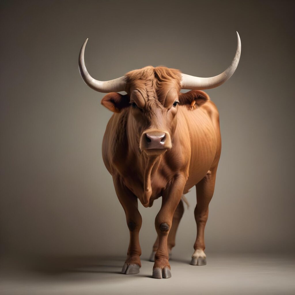 Bull portrait lite background Stock Free