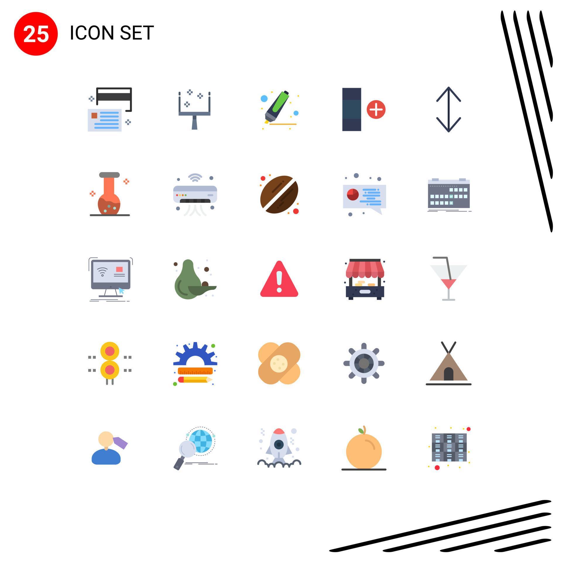 Universal Icon Symbols Group of 25 Modern Flat Colors of analysis down drawing arrow new Editable Vector Design Elements Stock Free