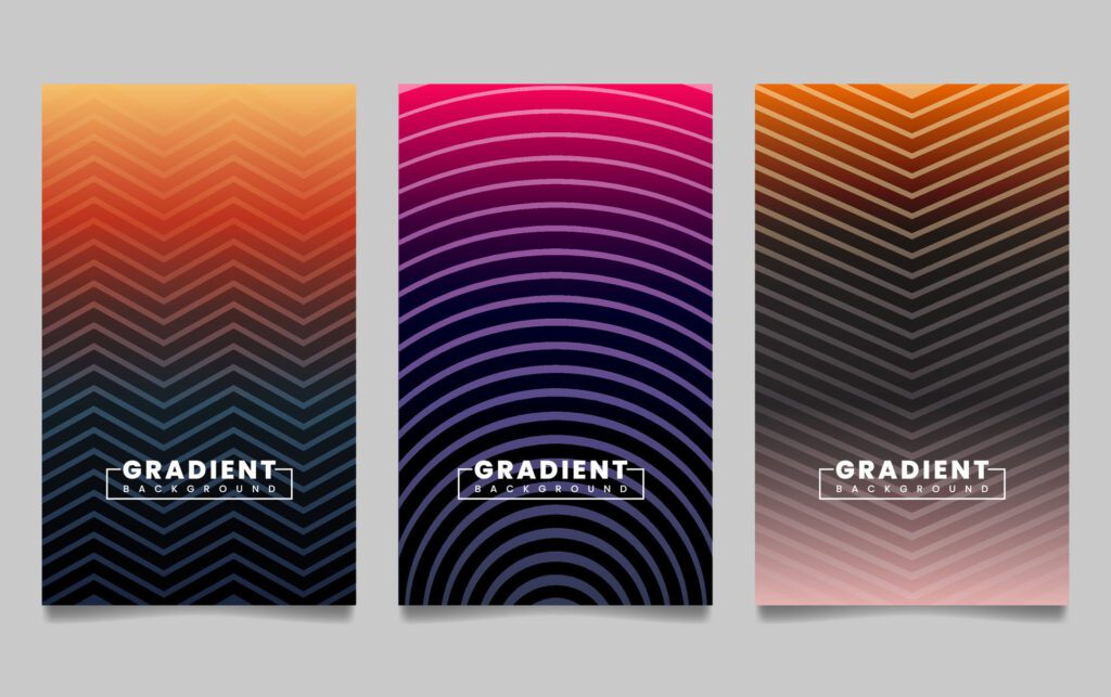 gradient backgrounds with line texture. For covers, wallpapers, branding, business cards, social media and other projects. Free Vector