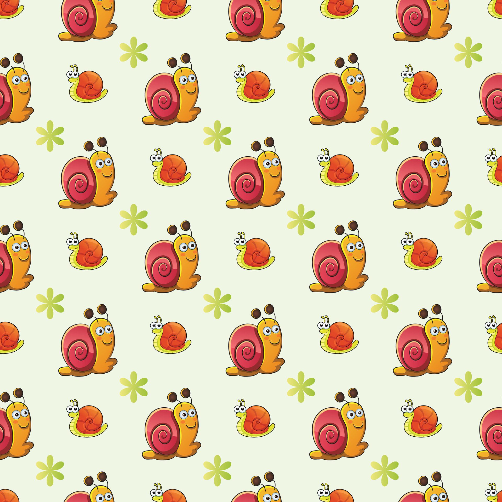 Adorable Snail Buddies Seamless Pattern Design Free Vector