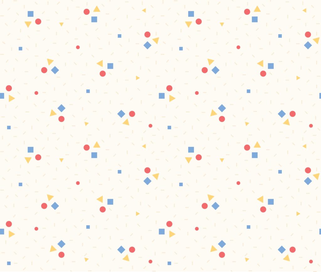 A pattern made by collecting three cute shapes. Simple pattern design template. Free Vector