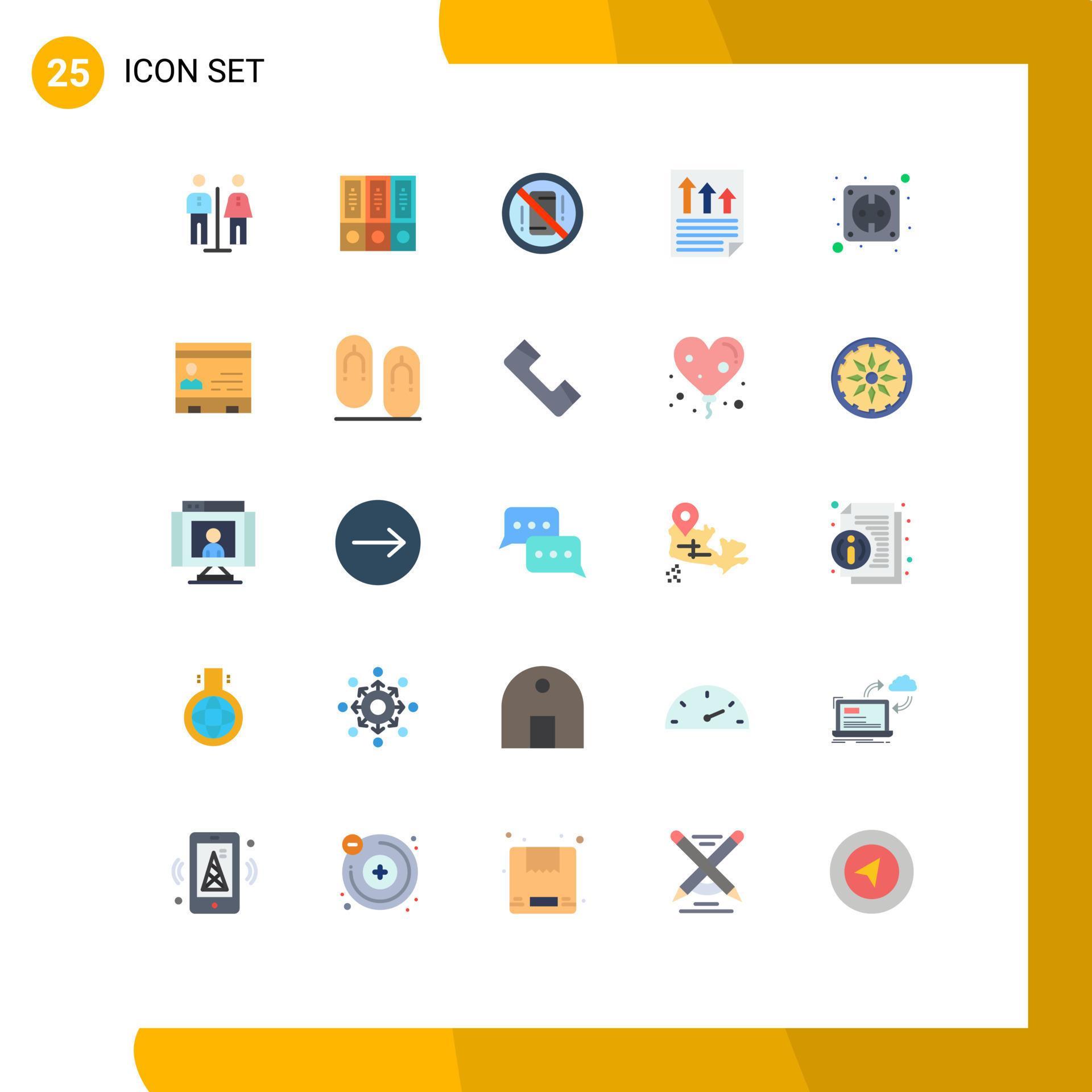 Universal Icon Symbols Group of 25 Modern Flat Colors of document arrows documents phone mobile Editable Vector Design Elements Stock Free