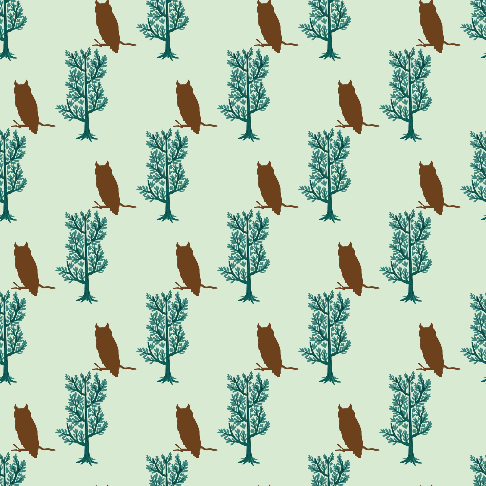 Hooo-hooo Seamless Pattern Design Free Vector