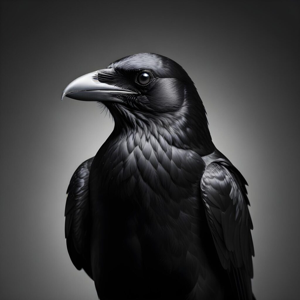 crow realistic plain background Stock Free