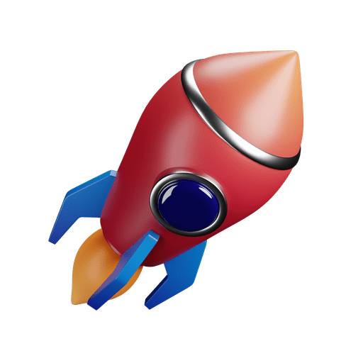 
									Rocket, spaceship, spacecraft 3D illustration