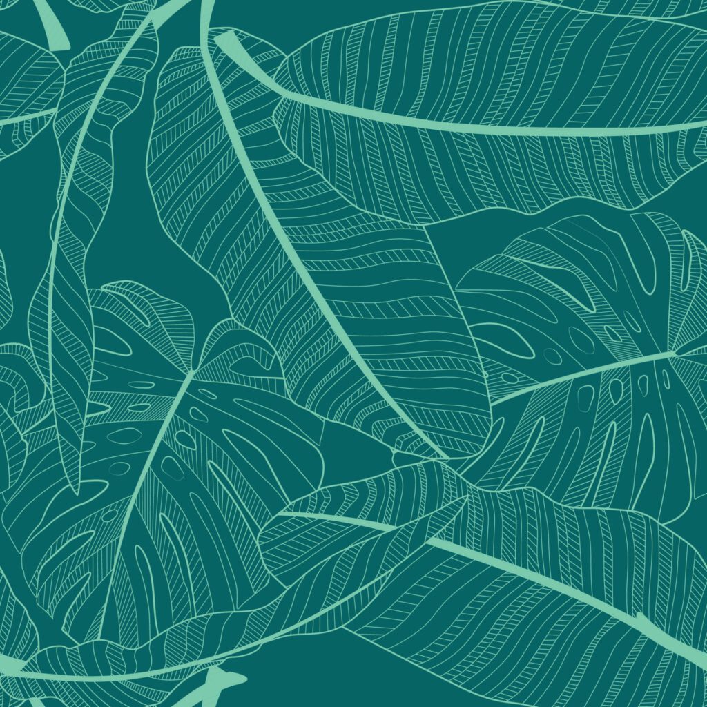 Abstract tropical palm leaf seamless pattern background. Vector Illustration Free Vector