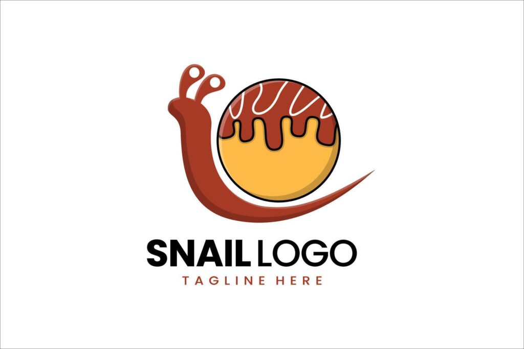 Flat modern simple takoyaki snail logo template icon symbol design illustration Stock Free