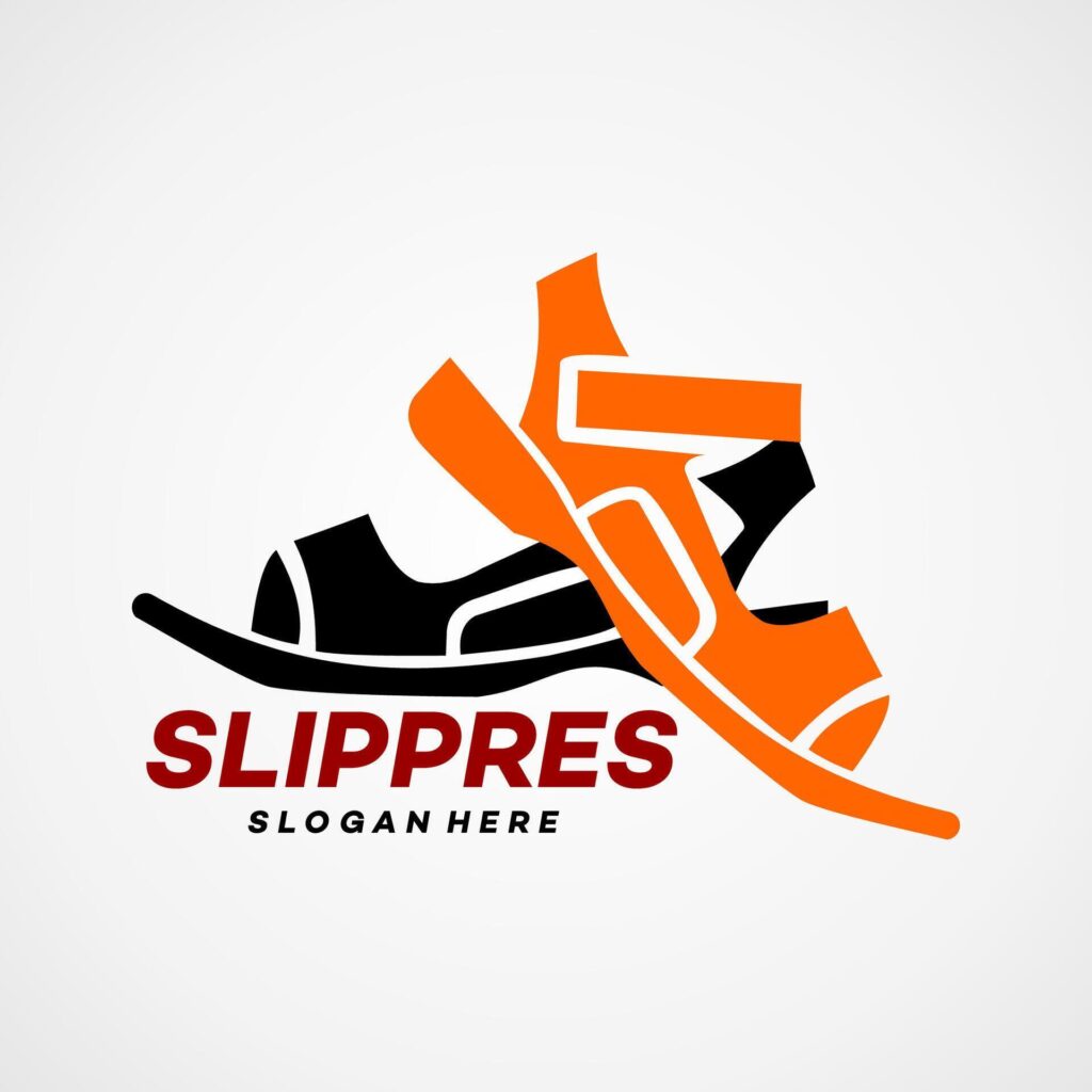 
									slippers logo design icon Stock Free