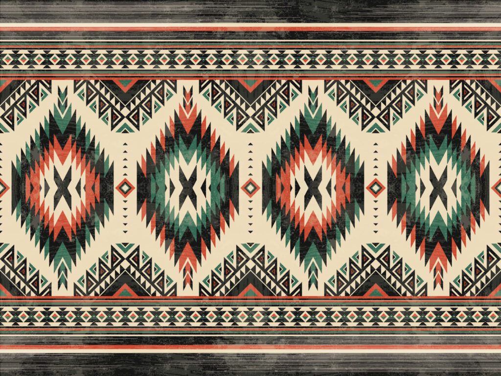 Native american indian ornament pattern geometric ethnic textile texture tribal aztec pattern navajo mexican fabric seamless Vector decoration fashion Free Vector