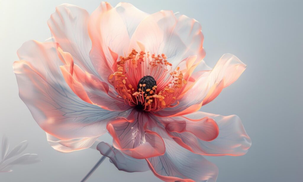 Delicate Pink Flower in Full Bloom on a Soft Background Stock Free