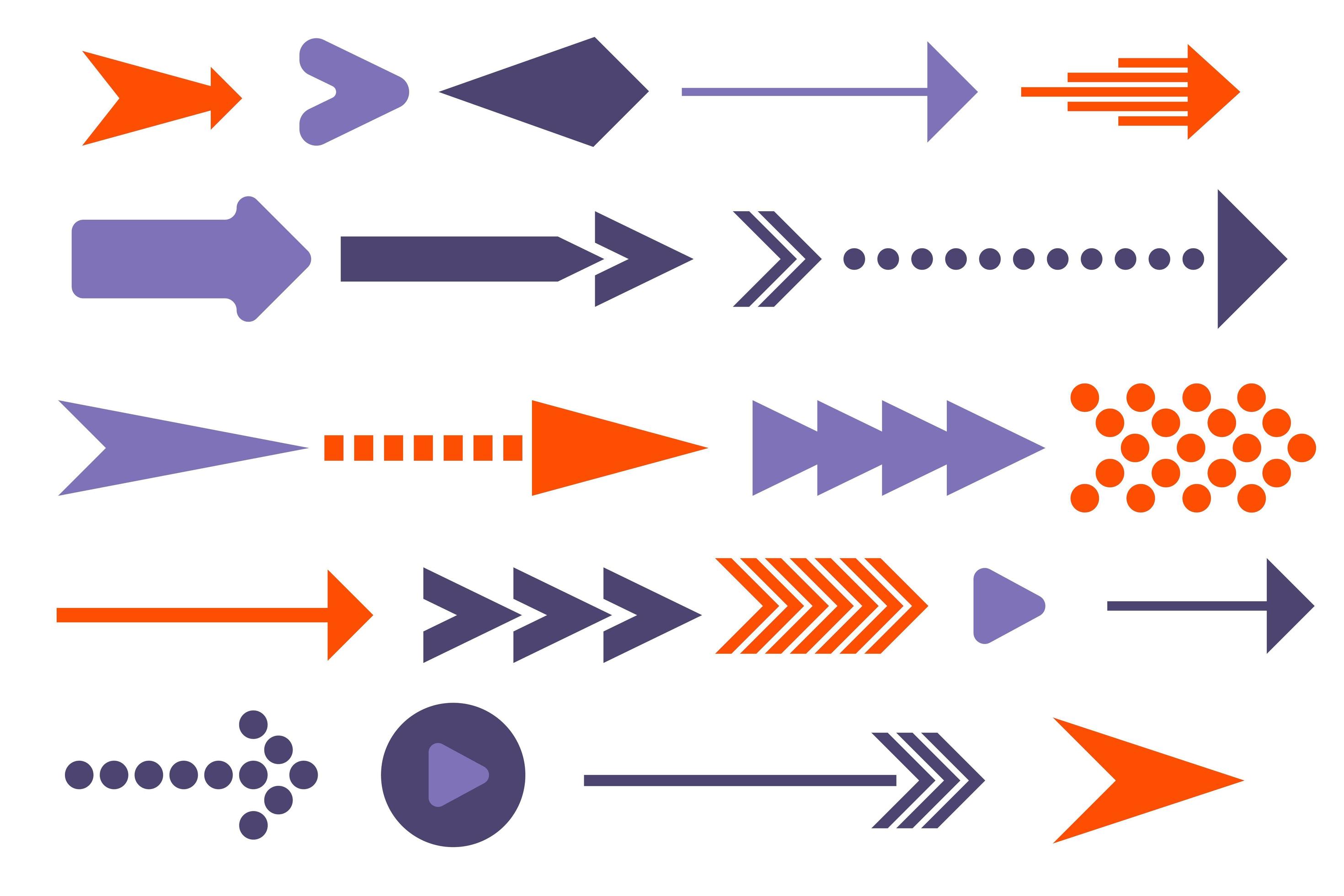 Arrows in different shapes Stock Free