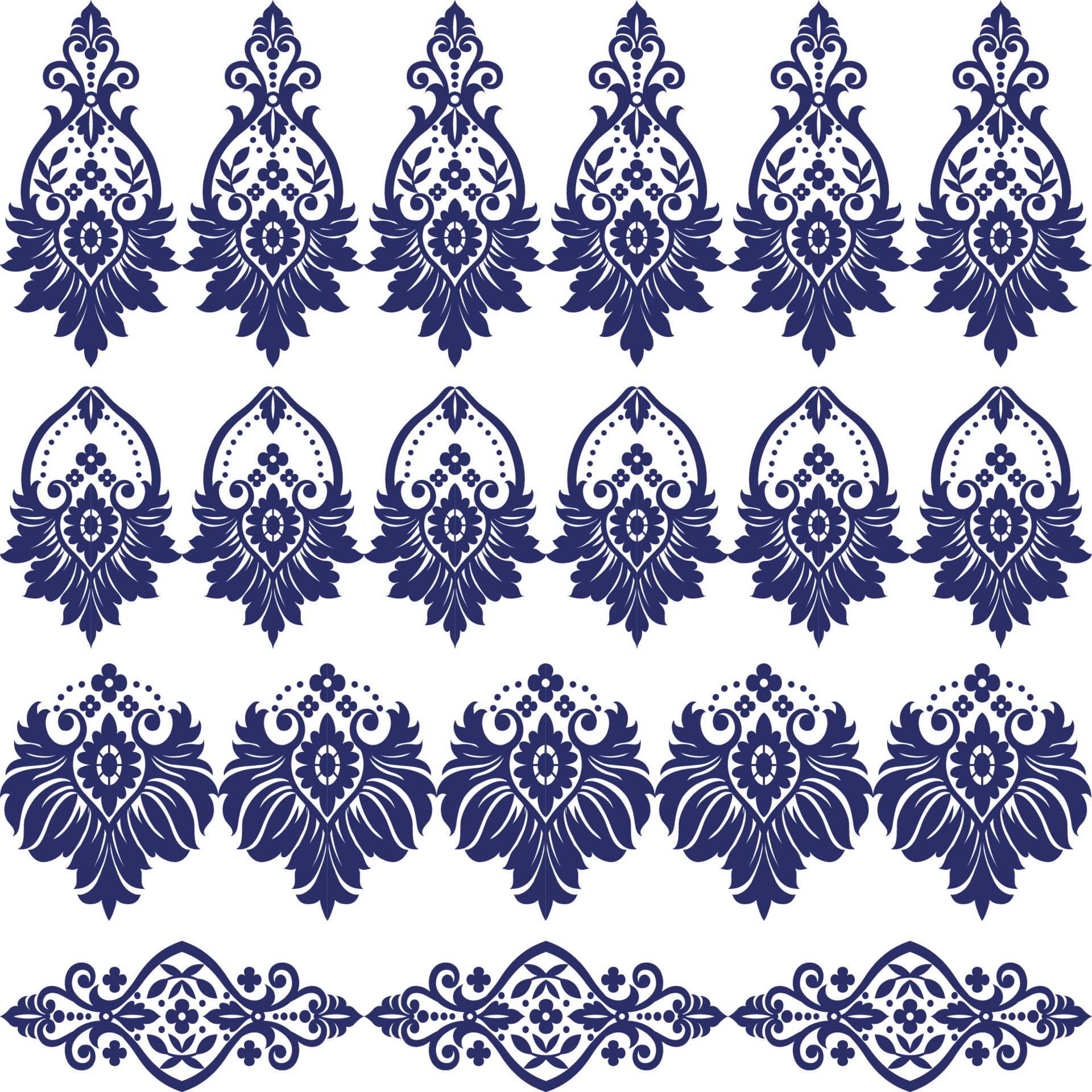 Seamless damask pattern Free Vector