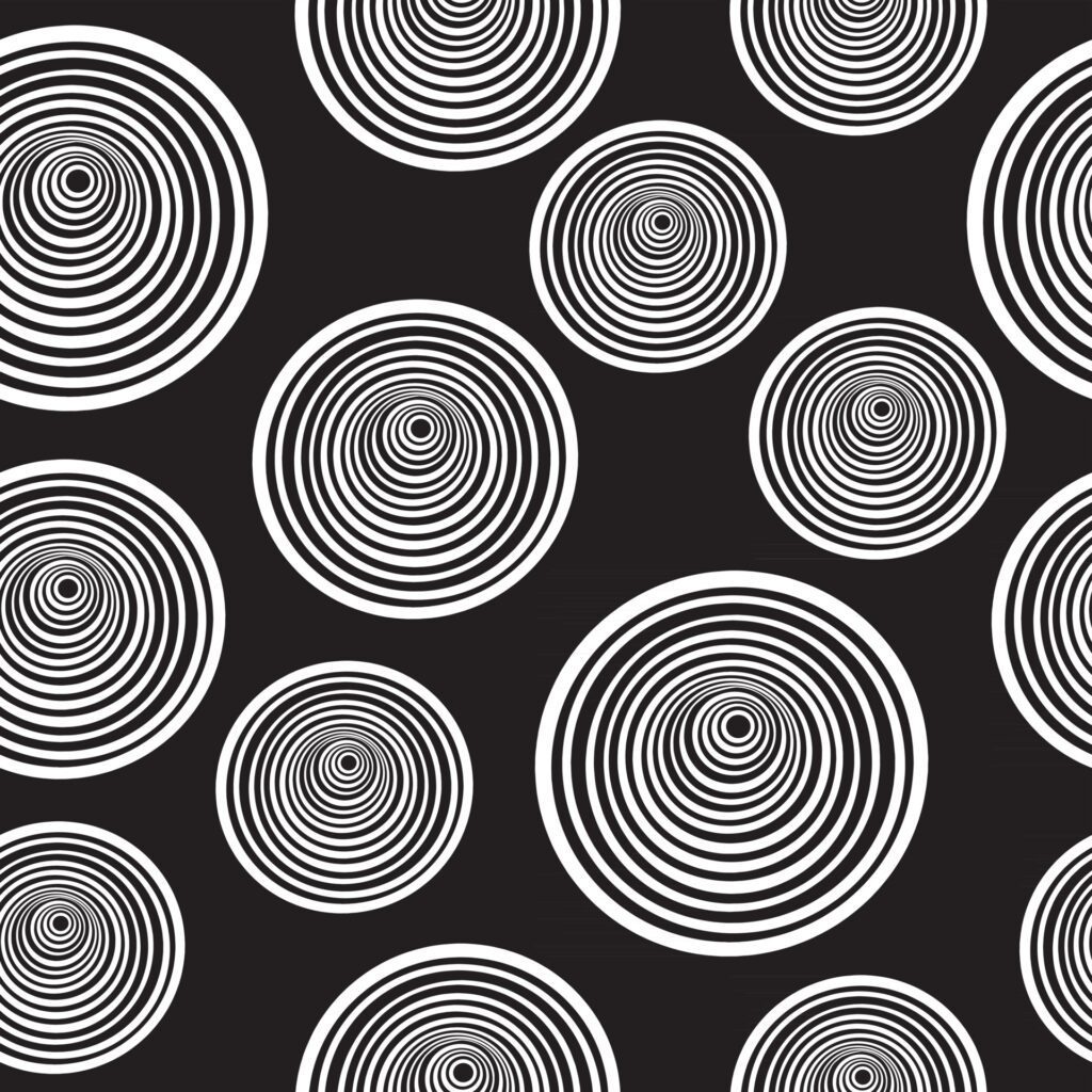 Seamless pattern of spirals black and white Free Vector