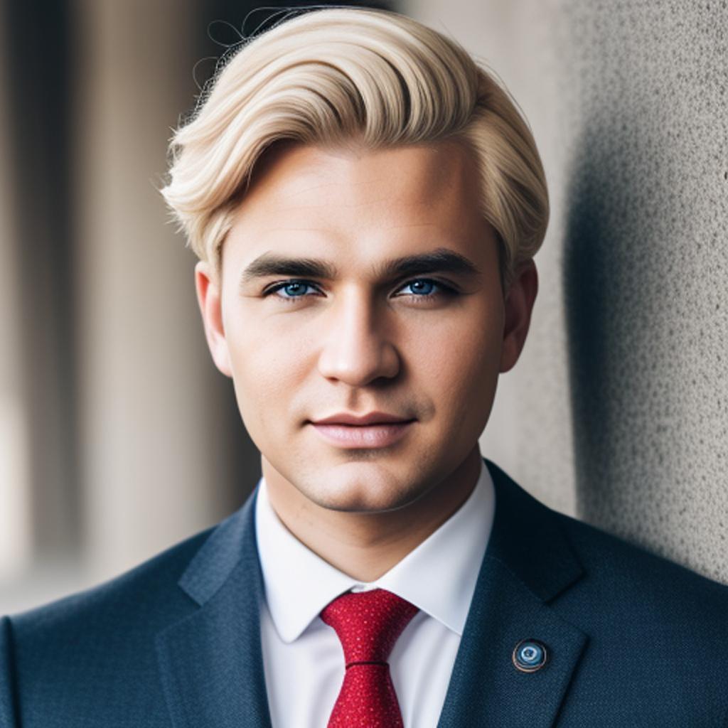 Politician man with blonde by @ai_generated