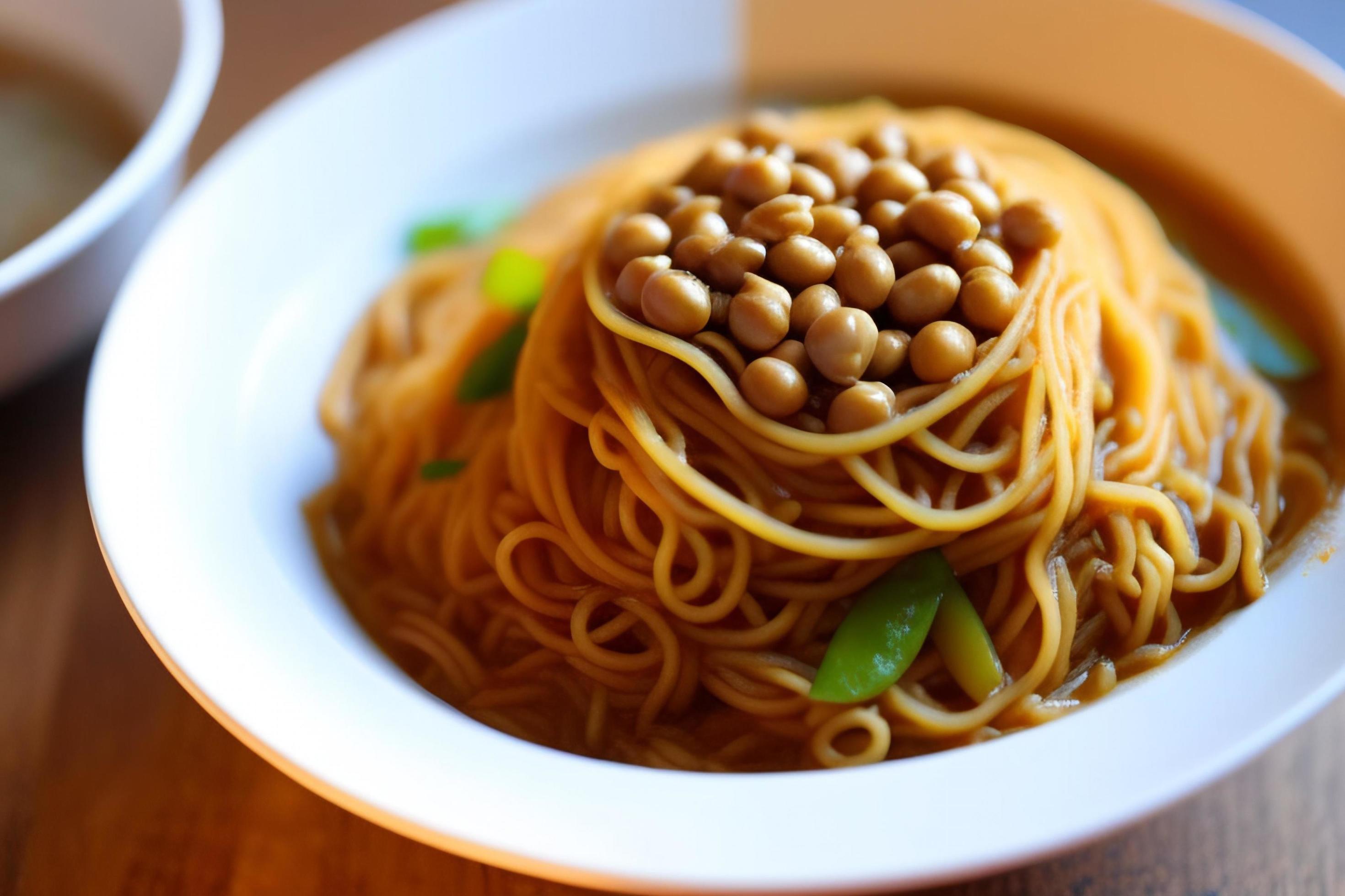 Delicious noodles. Fast food meal with appetizing pasta and chopsticks. Stock Free