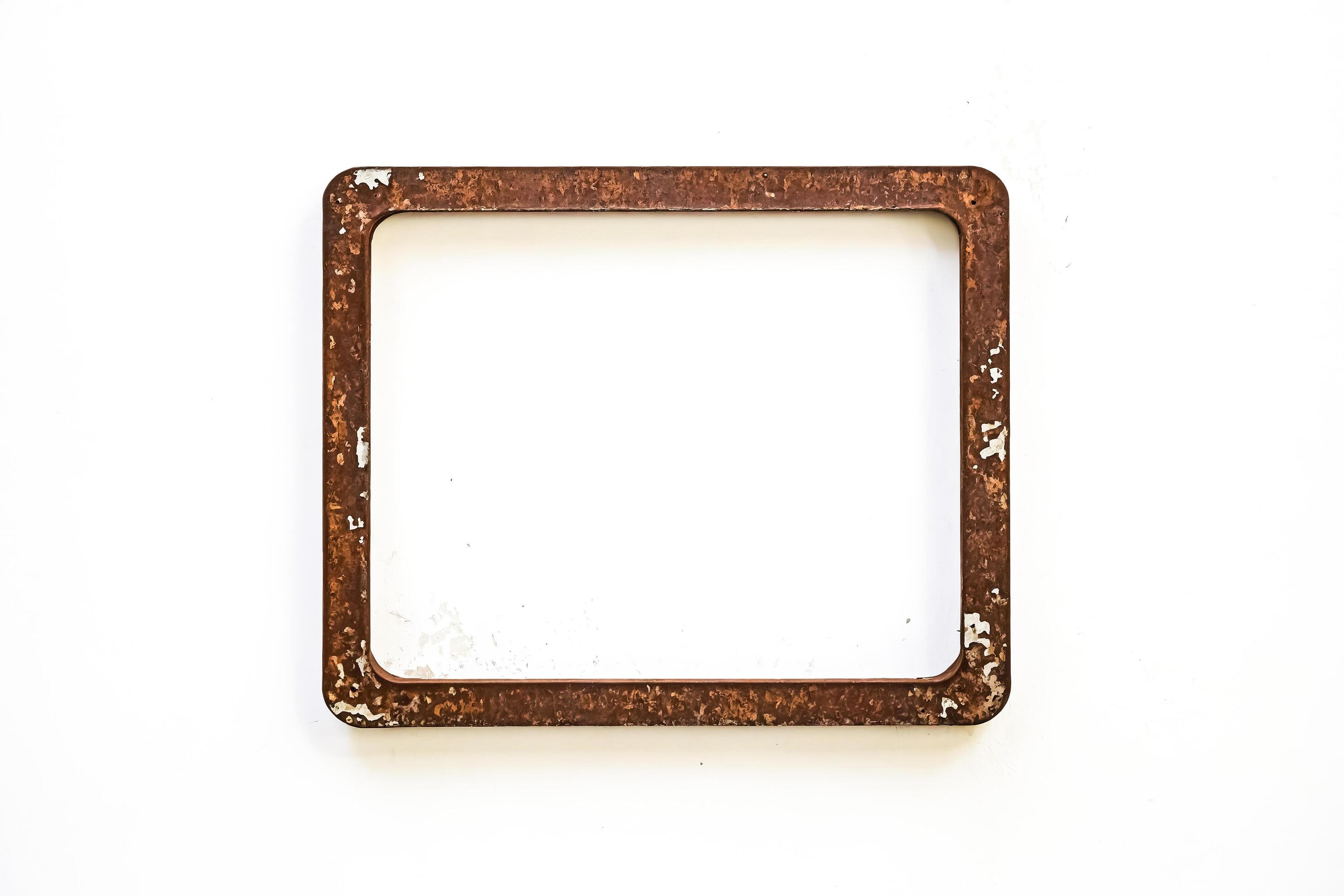 Rusty Metal Frame on White Background Stock Free