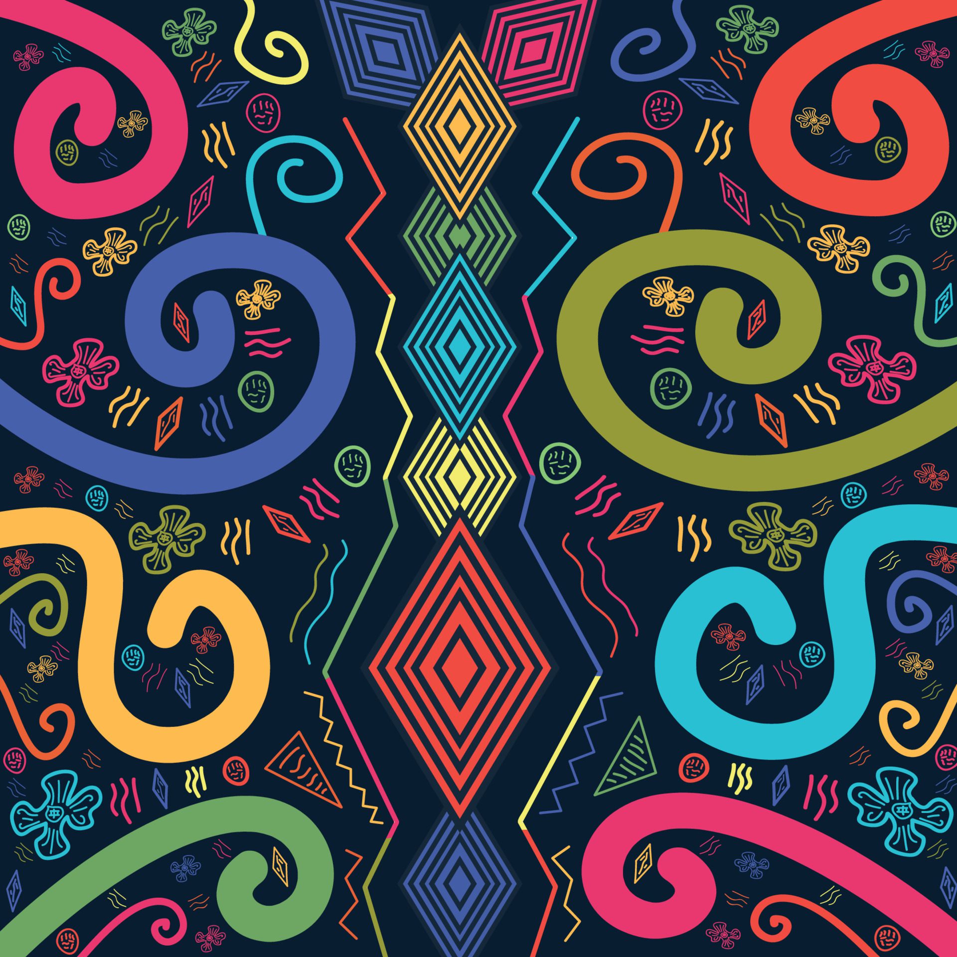 seamless pattern abstract ethnic tribal pattern ornaments background Free Vector