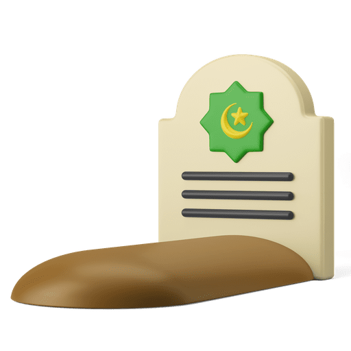 Muslim grave, cemetery, funeral 3D illustration