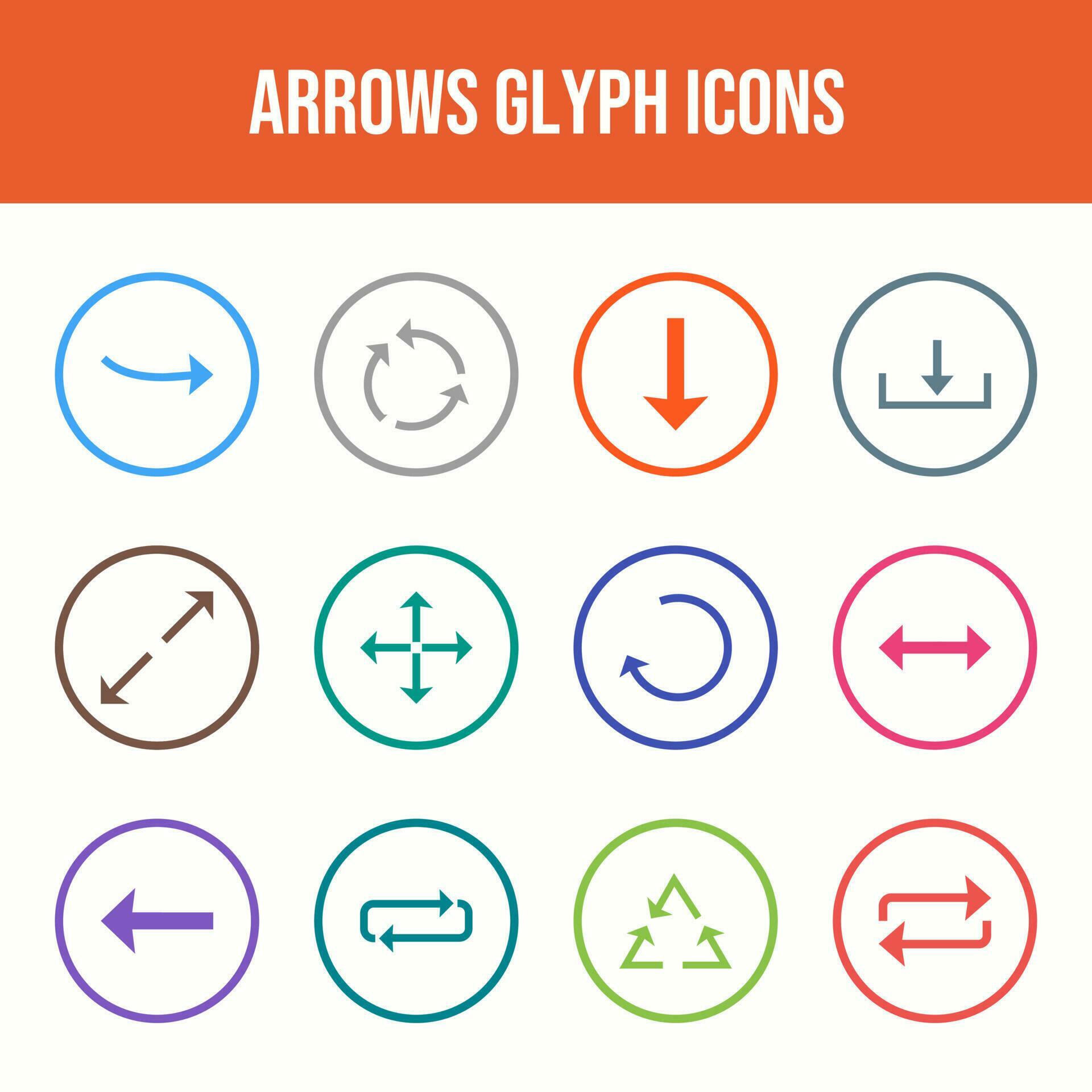 Beautiful Arrows vector icon set Stock Free