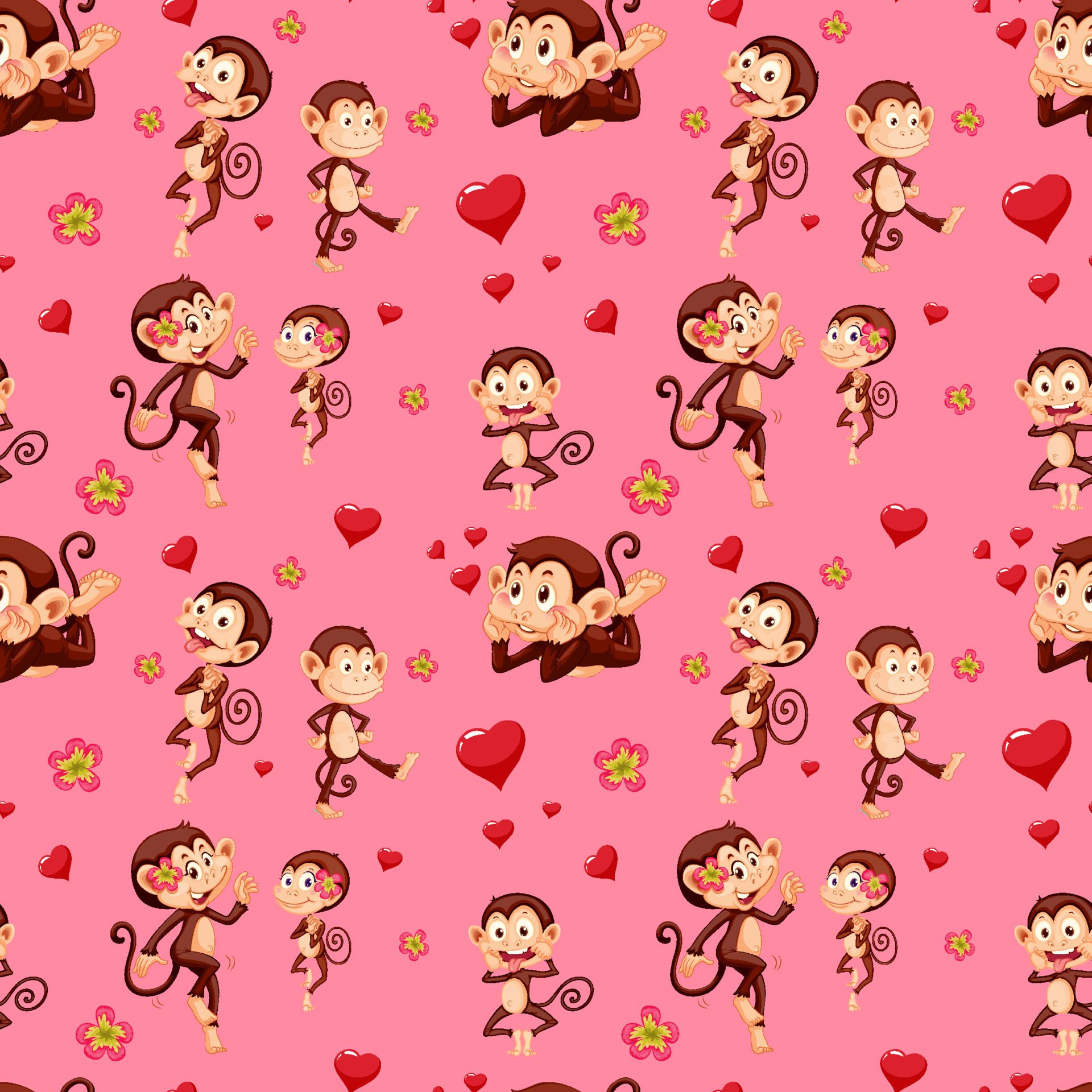 Monkey seamless pattern background Free Vector