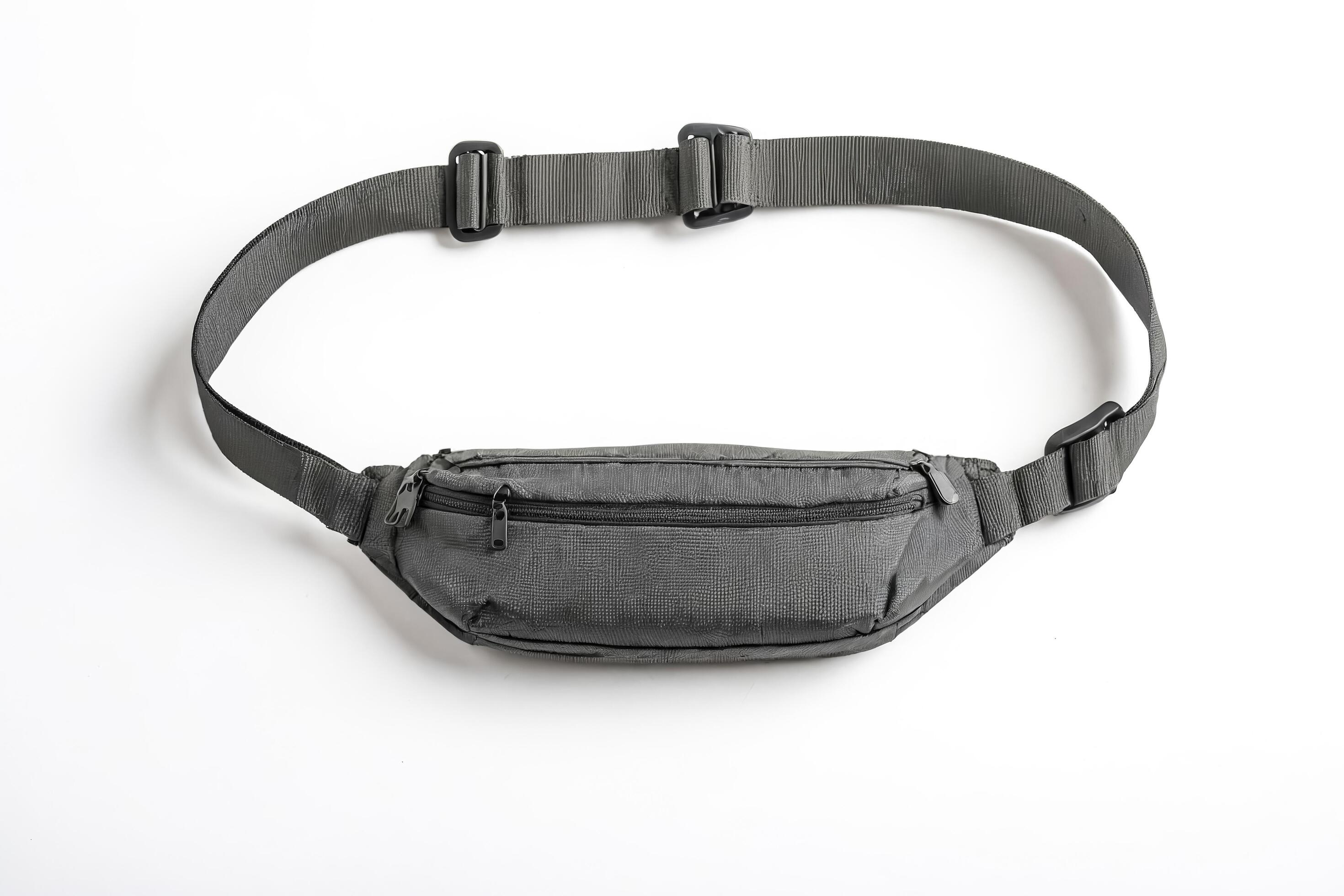 Grey Fanny Pack Isolated on White Background Stock Free