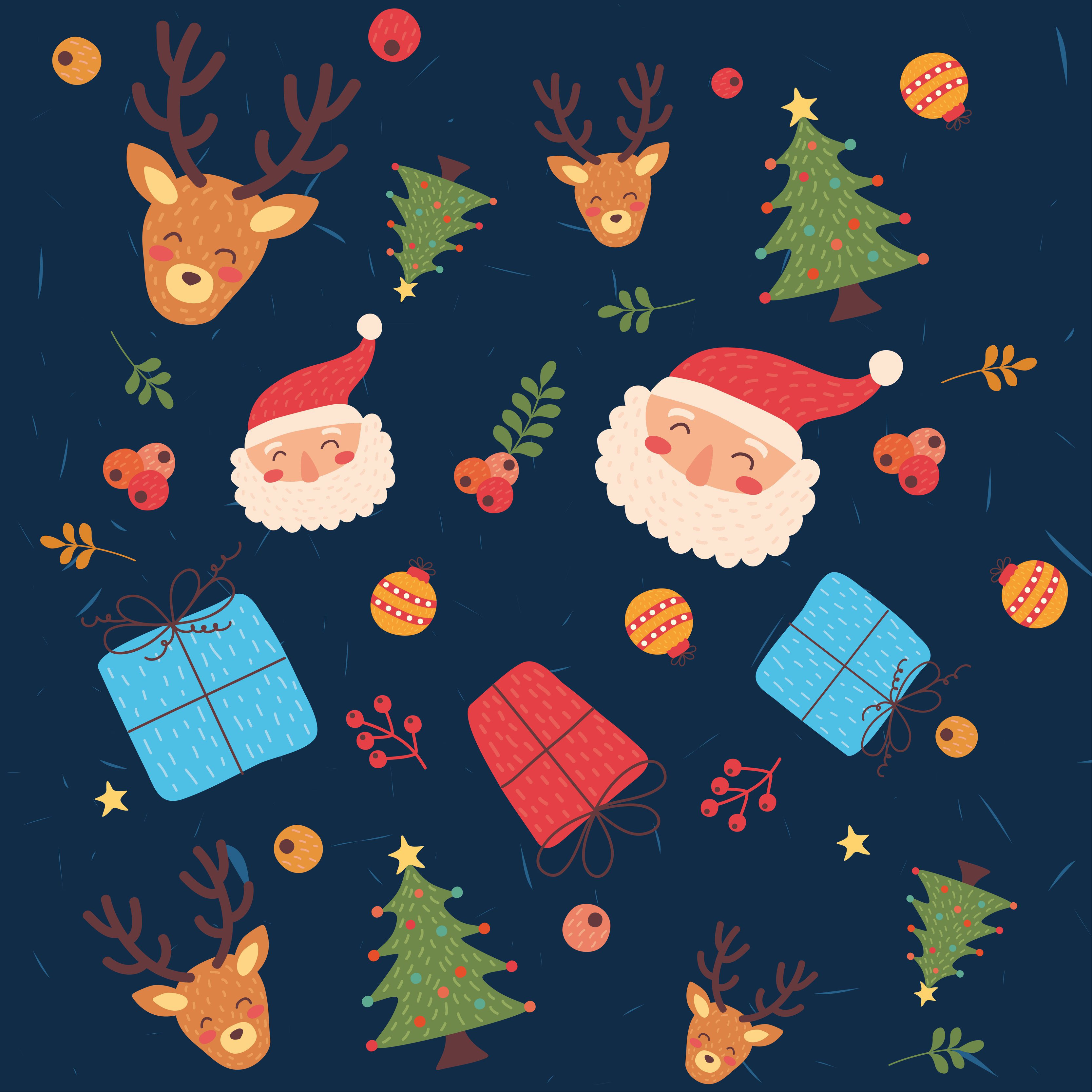 christmas decoration pattern Free Vector