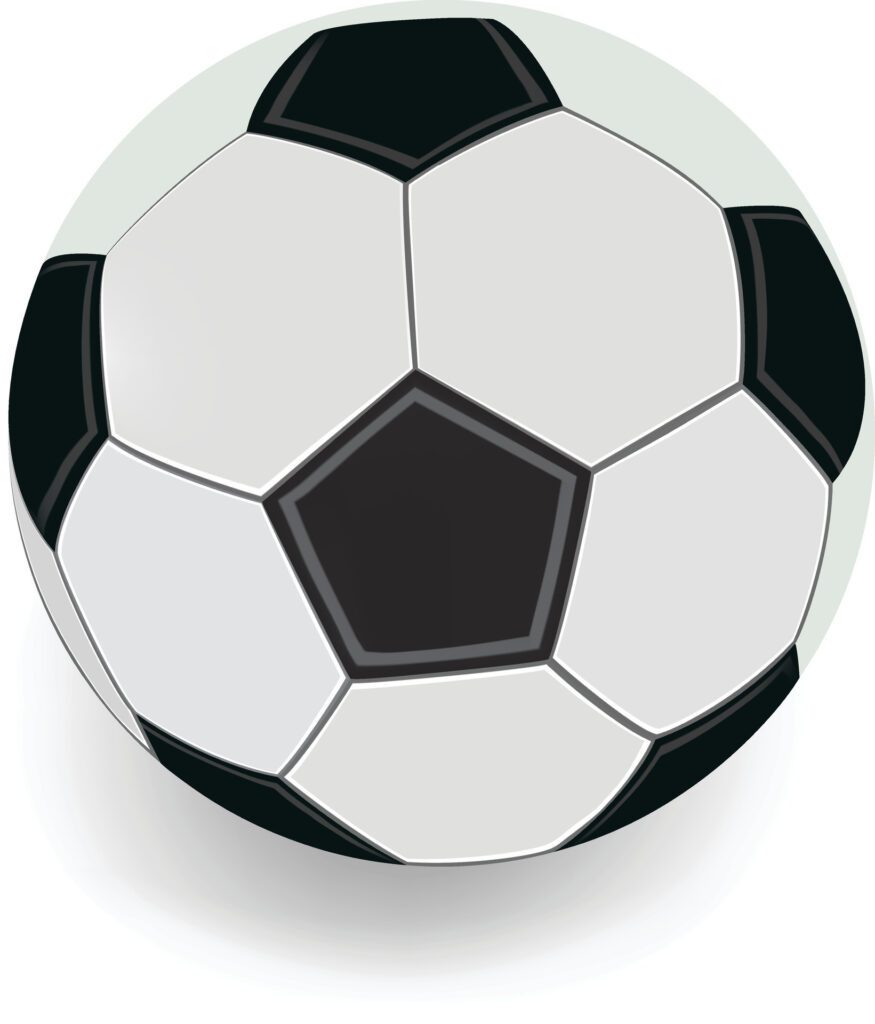 White soccer ball for soccer game recreation. white background, 3D render Free Vector