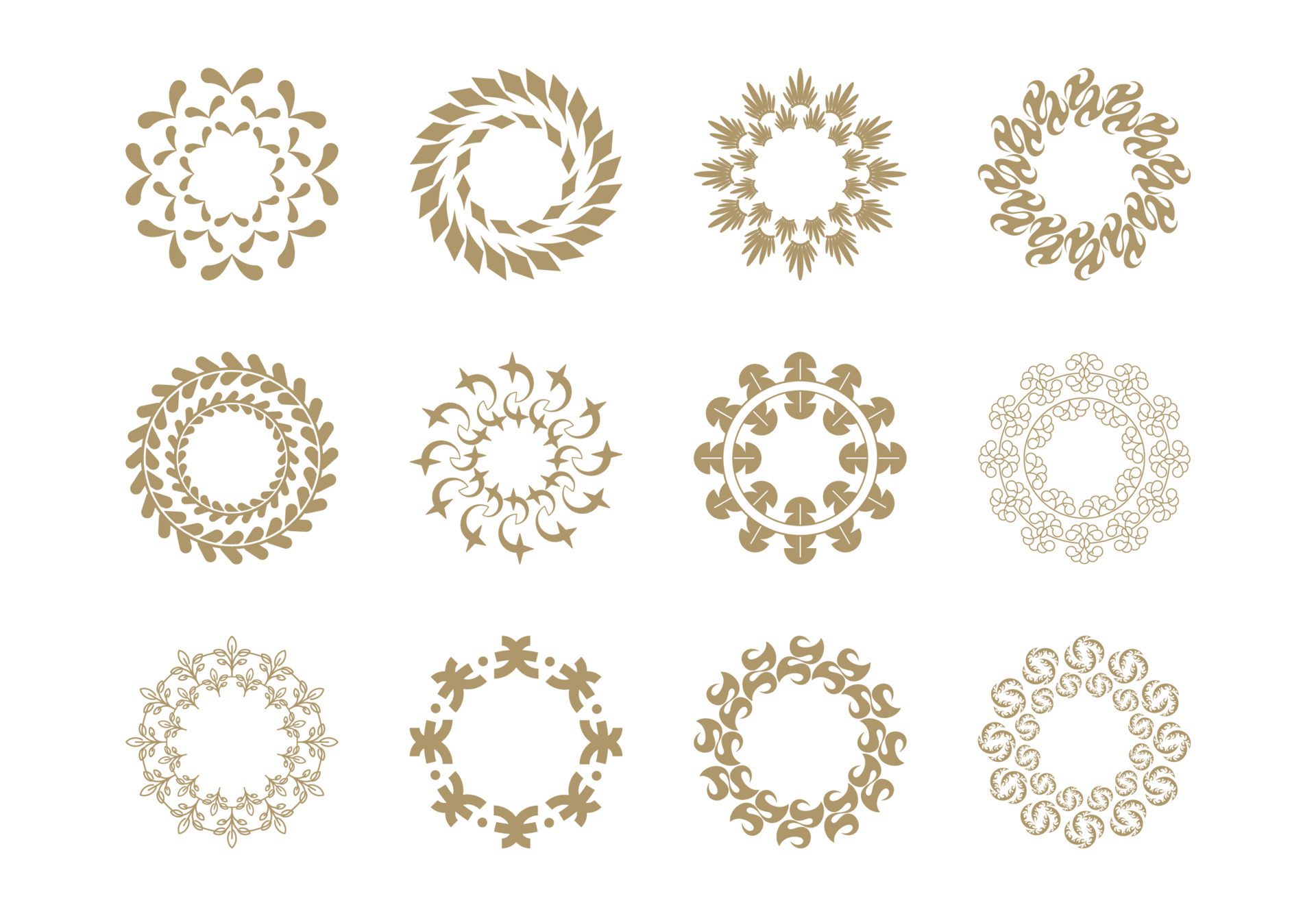 
									Set of Unique Abstract Pattern Design Vector Illustration. Luxury Vintage Pattern Art Graphic Free Vector and Free SVG