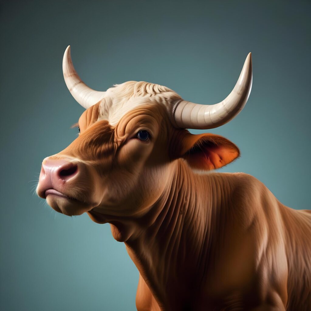 Bull portrait lite background Stock Free