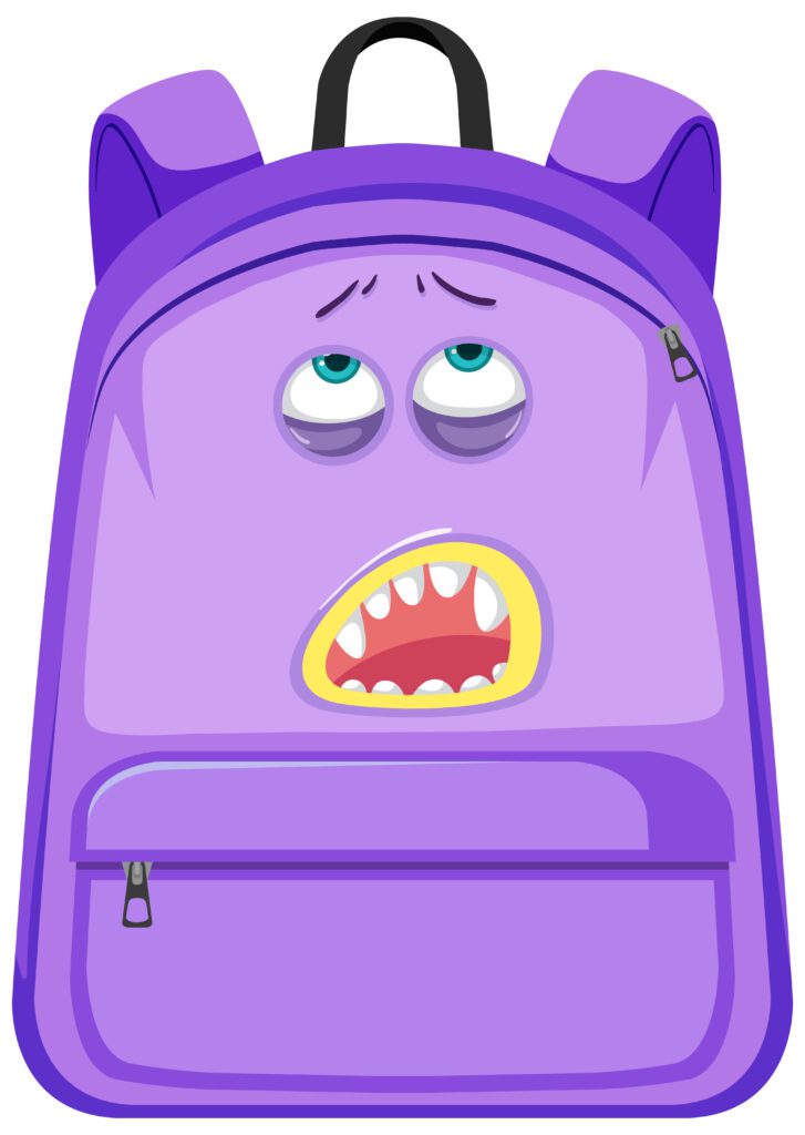 Isolated backpack with face on white Free Vector