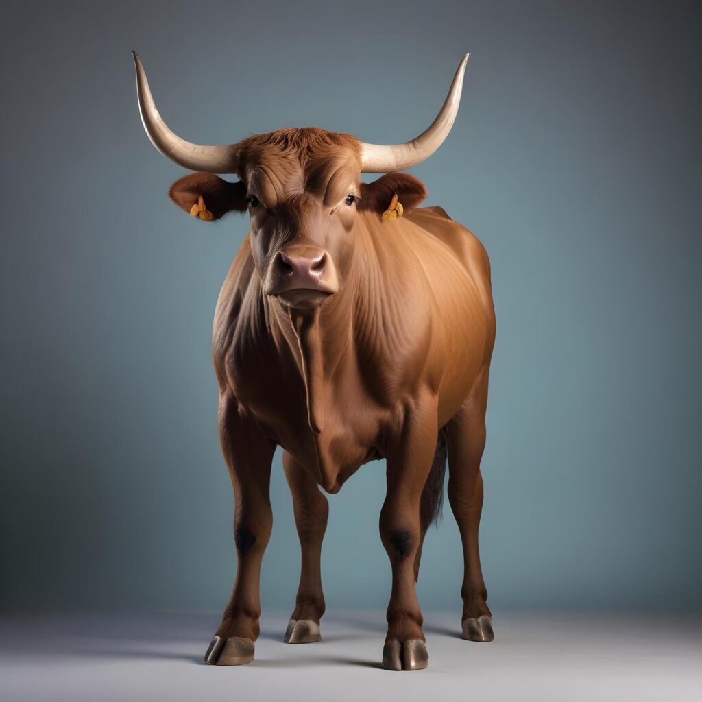 Bull portrait lite background Stock Free