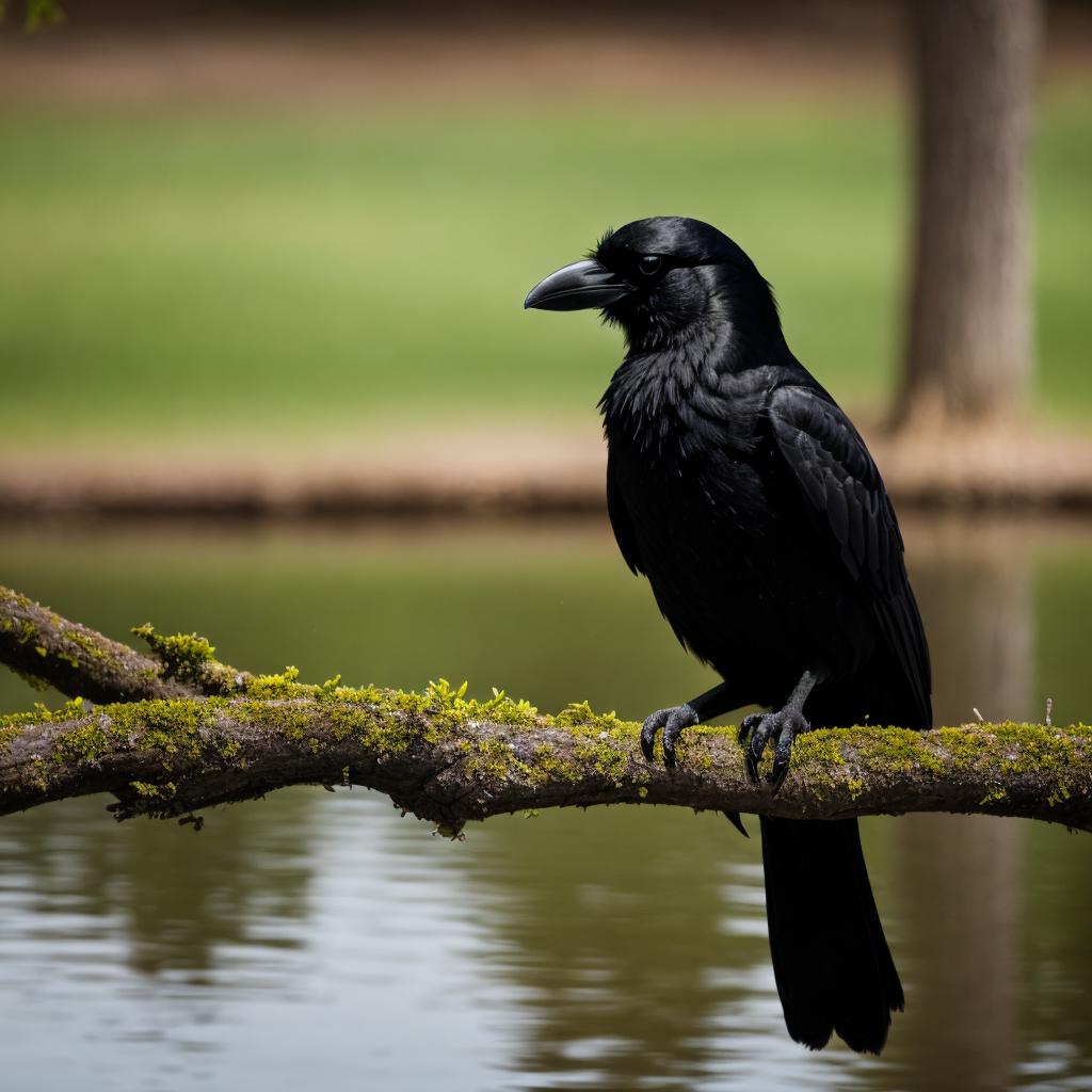 A black crow sitting by @ai_generated