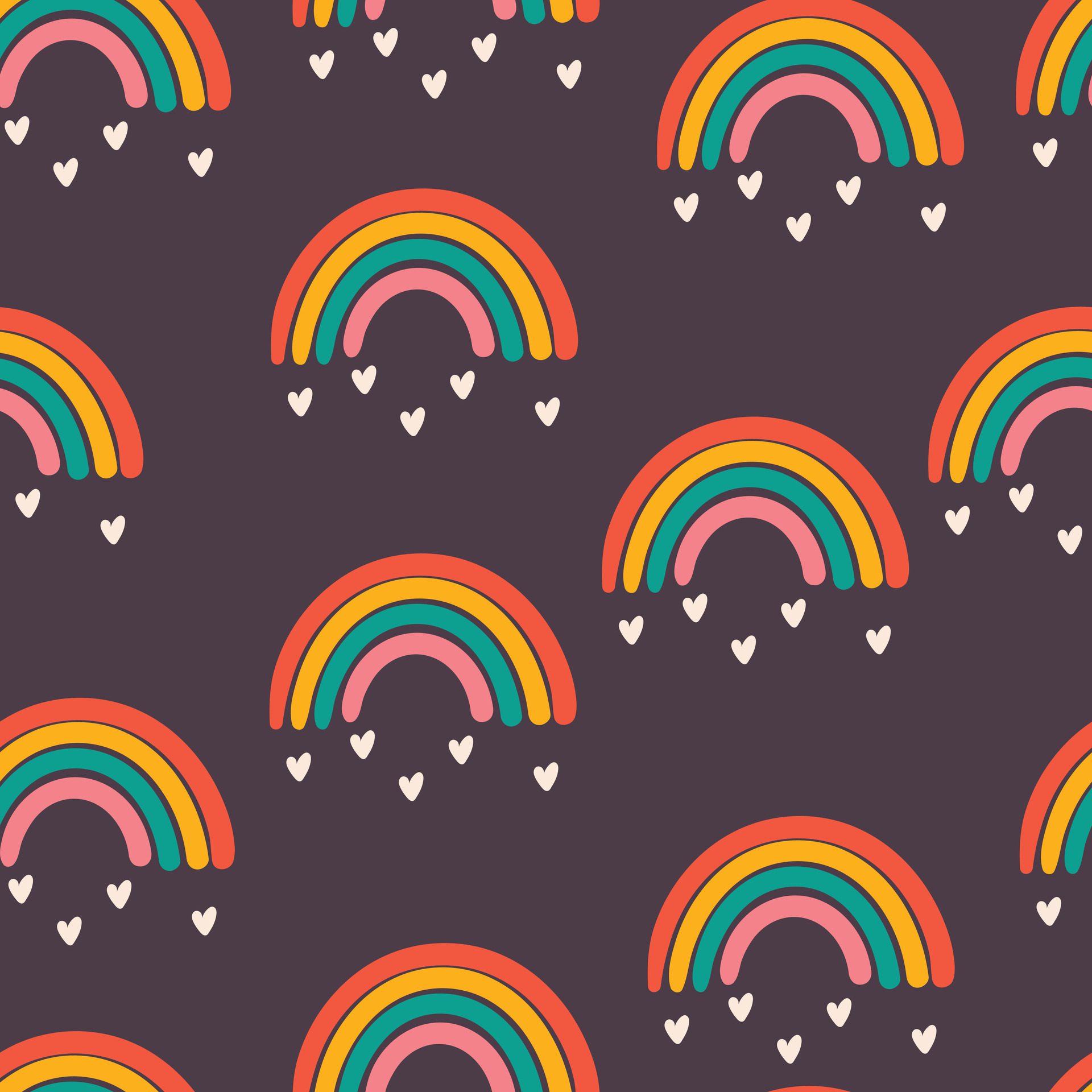 seamless pattern cute cartoon rainbow Free Vector