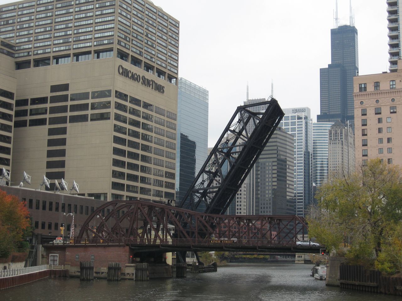 Chicago Bridges Kinzie Street Stock Free