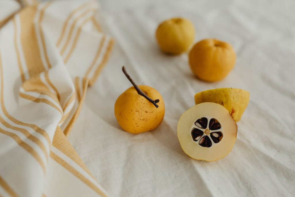 Japanese quince fruit – Chaenomeles – still life Stock Free