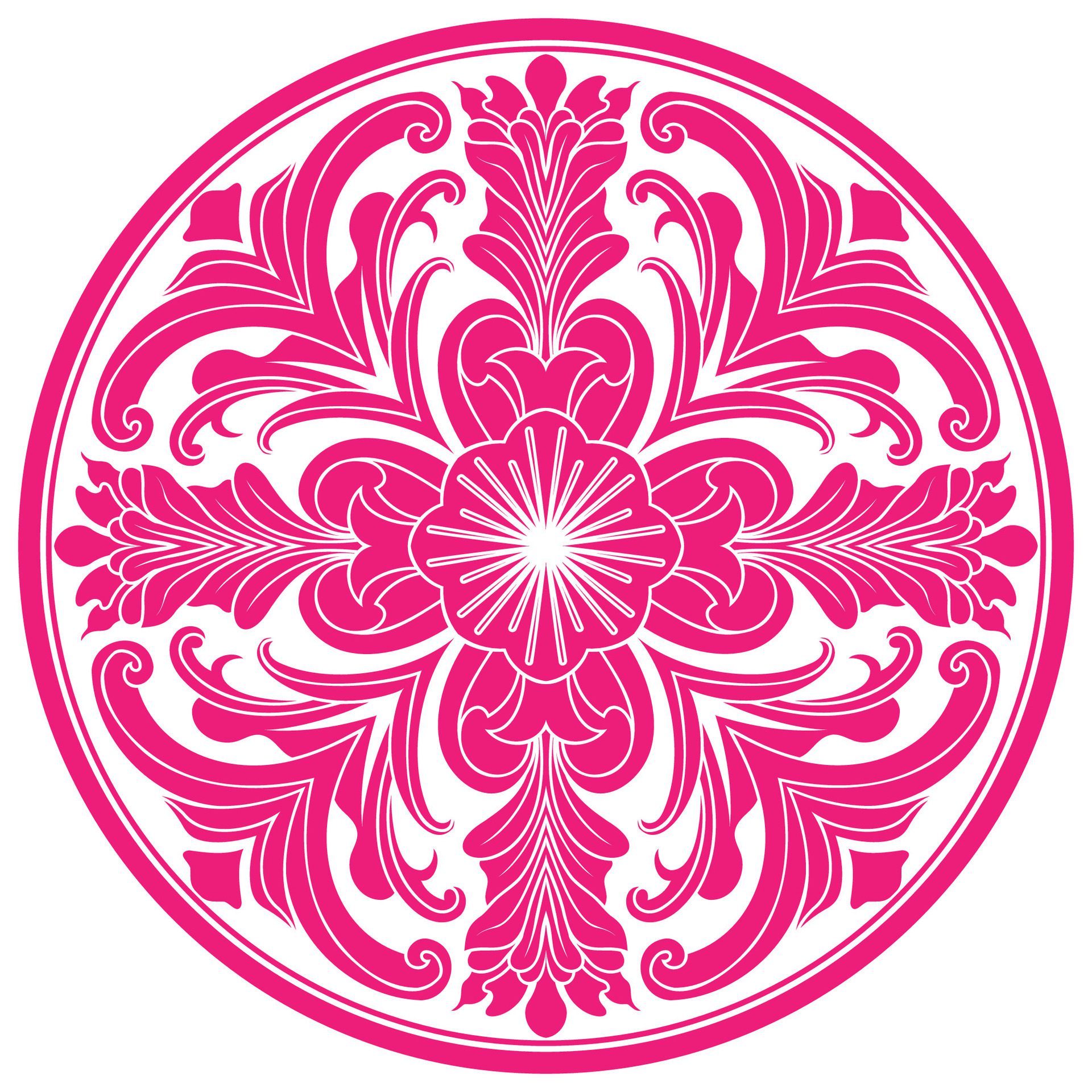 An intricate red pattern mandala style Free Vector